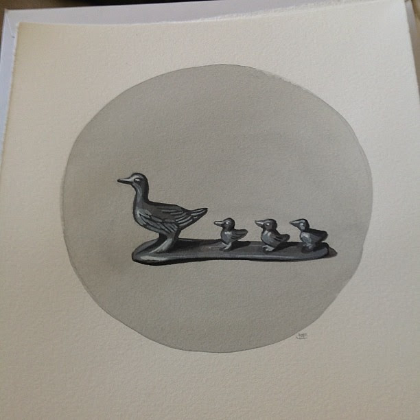 Working on some small gouache paintings today for my show at Counterspace next month.  :)