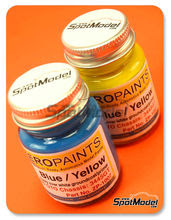 Pintura  Zero Paints - Azul + Amarillo para Ferrari 250 GTO Chassis  3445GT - Blue + Yellow - 2x30 ml   - para usar con Aerógrafo