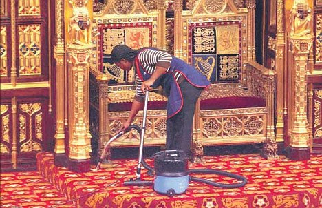  among the pomp  vacuuming around the thrones in the House of Lords