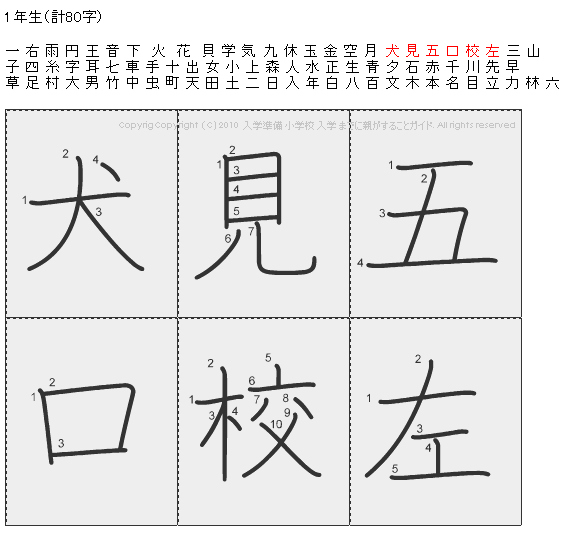 九 休 玉 金 空 月 犬 見 五 口 校