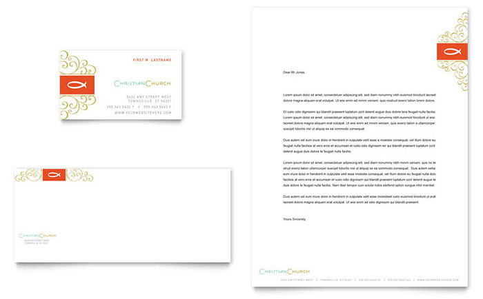 Christian Church Religious Business Card & Letterhead ...