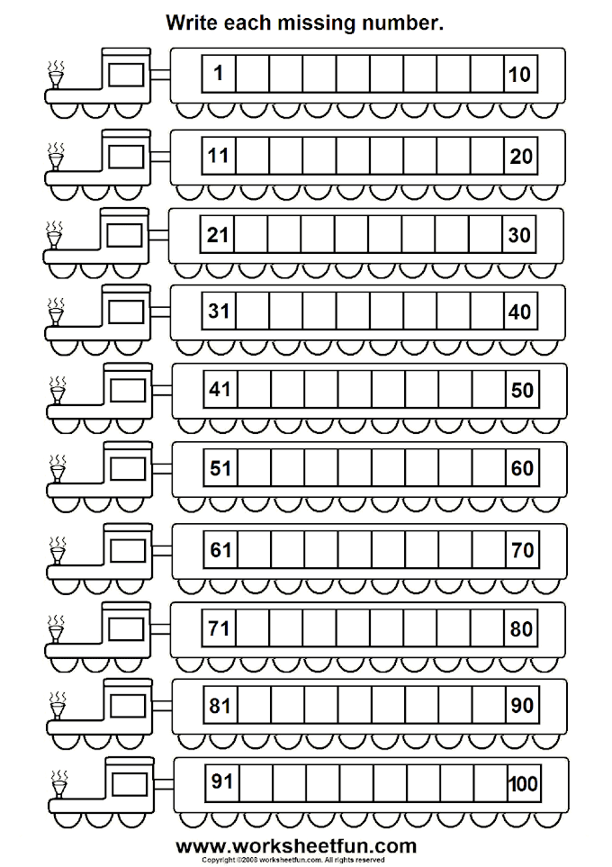 Missing Numbers Worksheet 1-50 Pdf / missing number worksheet: NEW 625 FILL MISSING NUMBER - In these worksheets children must fill in the three missing numbers in lists of five consecutive numbers less than 50.