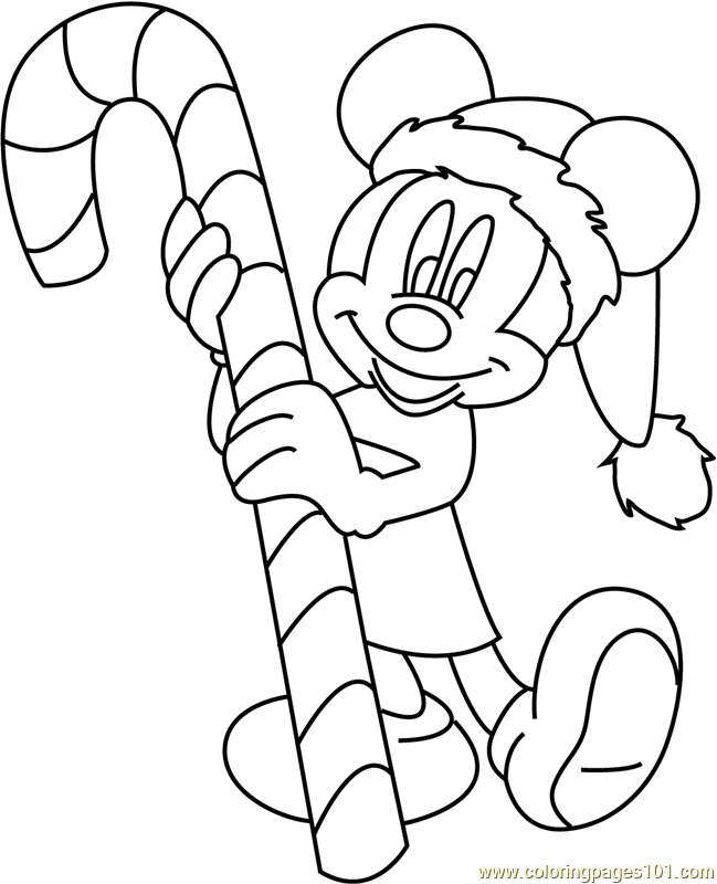 Download Mickey Mouse Merry Christmas with Candy Coloring Page ...