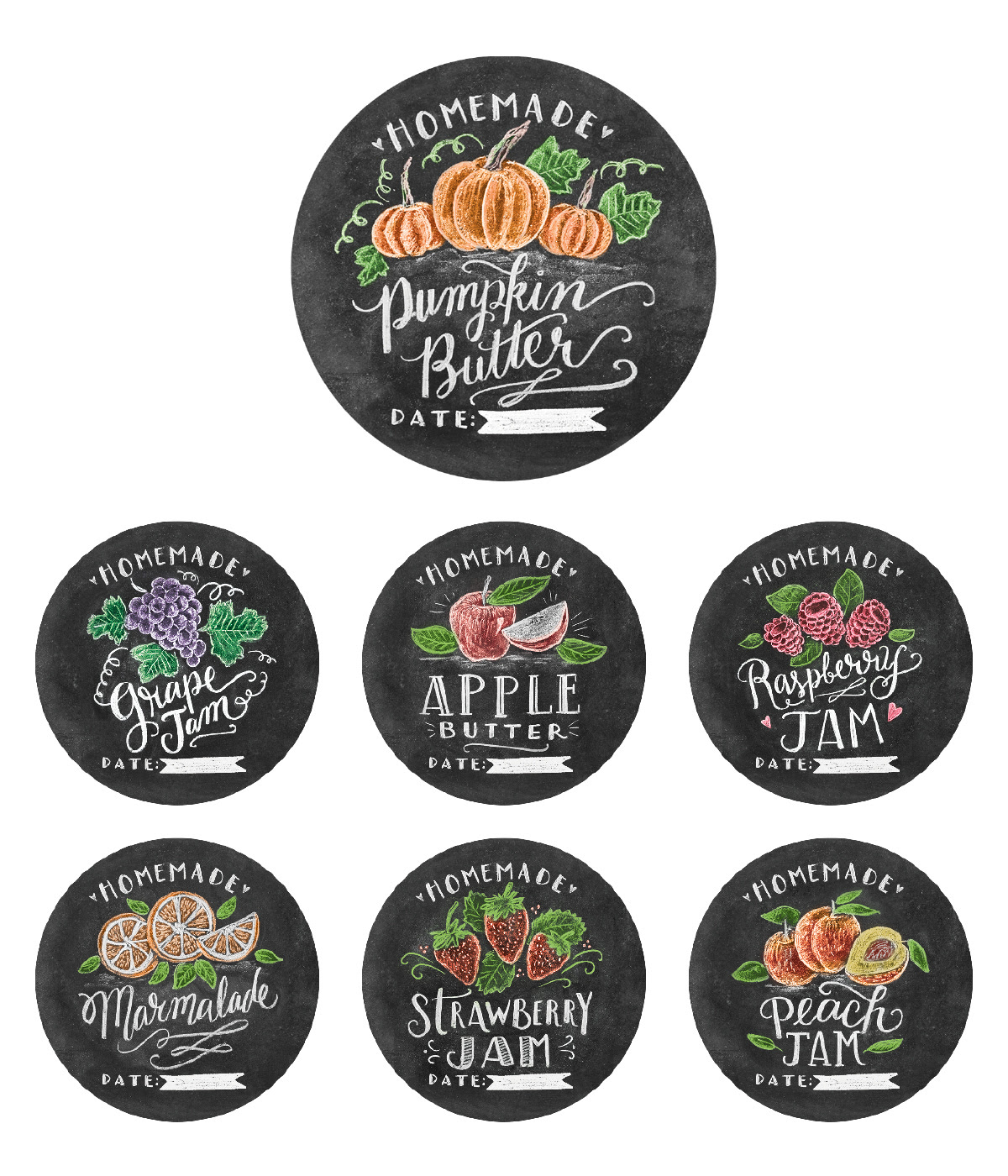 Chalk Art Jam Labels Hand-Drawn by Valerie McKeehan | Worldlabel Blog