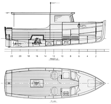 Launch Cruiser 24 - Launch Cruiser Power Boat - Boat Plans 