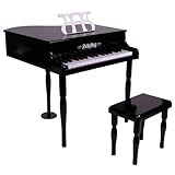 Children's Classic Grand Black Toy Piano & Bench. Perfect for your young Mozart