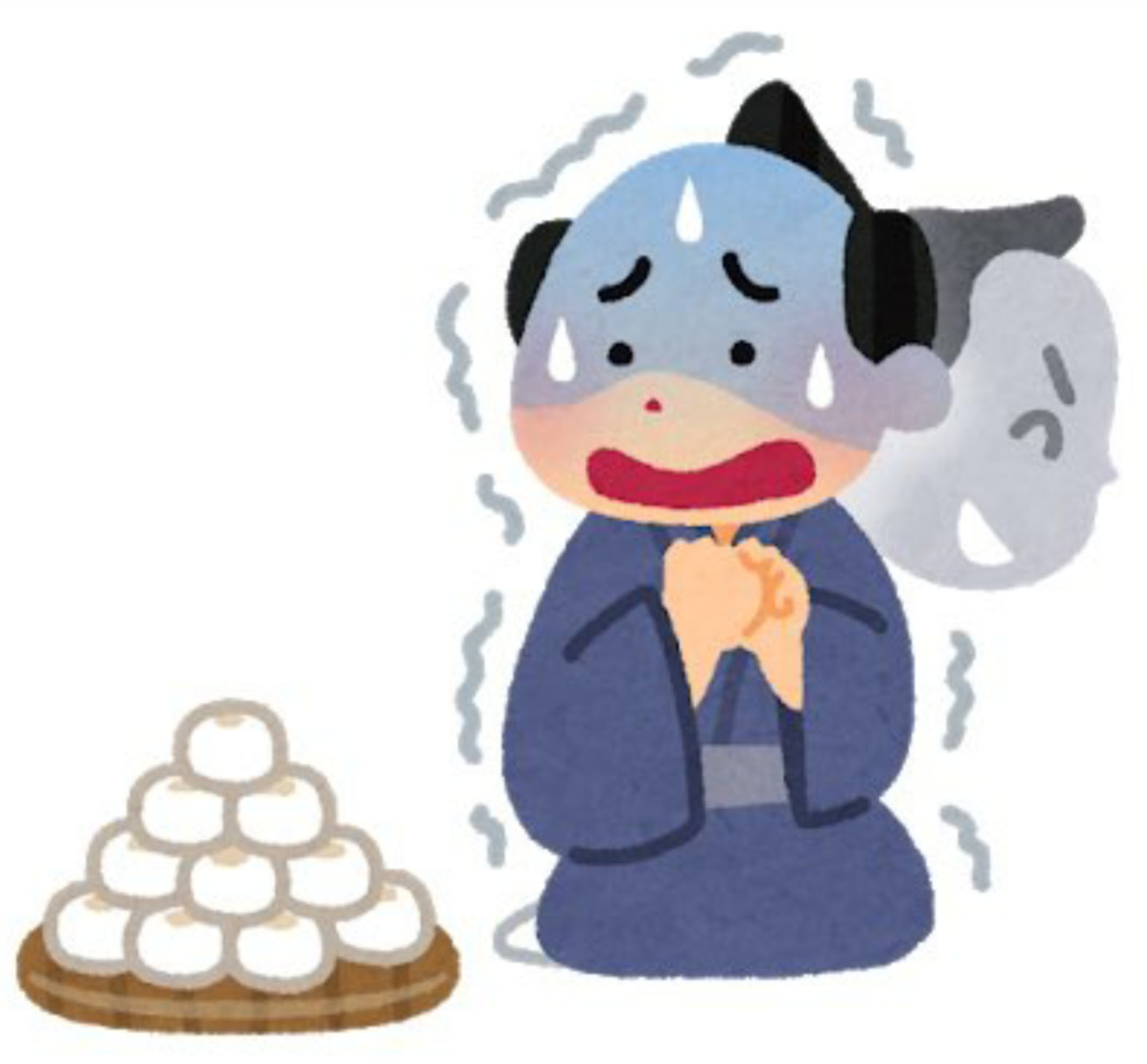 饅頭怖い のイラスト 乱志 流三の落語徘徊