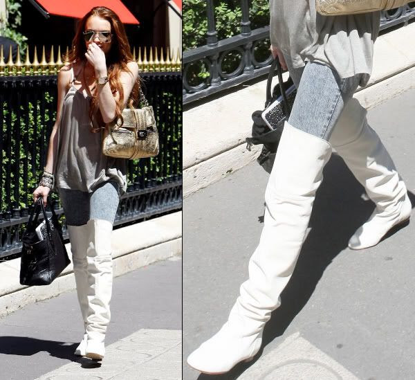 Lindsay Lohan in over-the-knee boots
