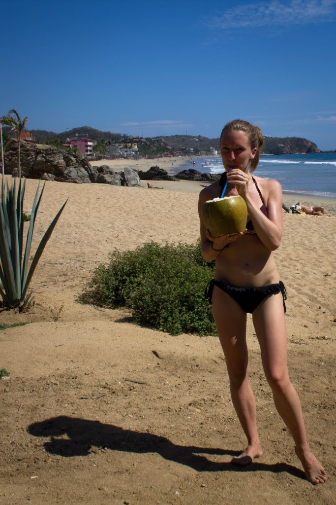 Coconut on the beach at Zipolite