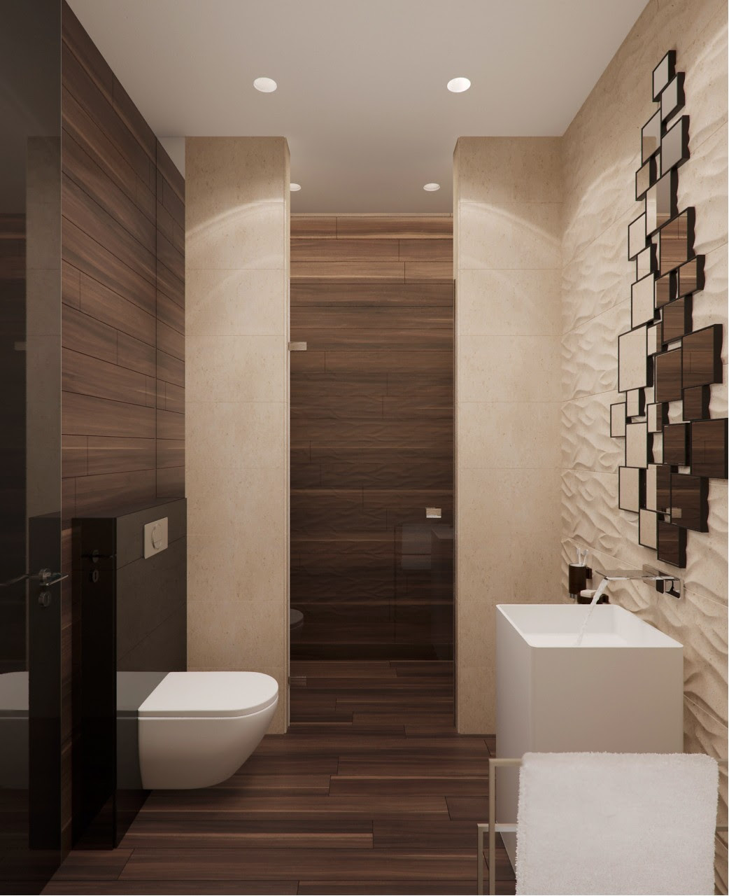 Stone and Wood Home with Creative Fixtures