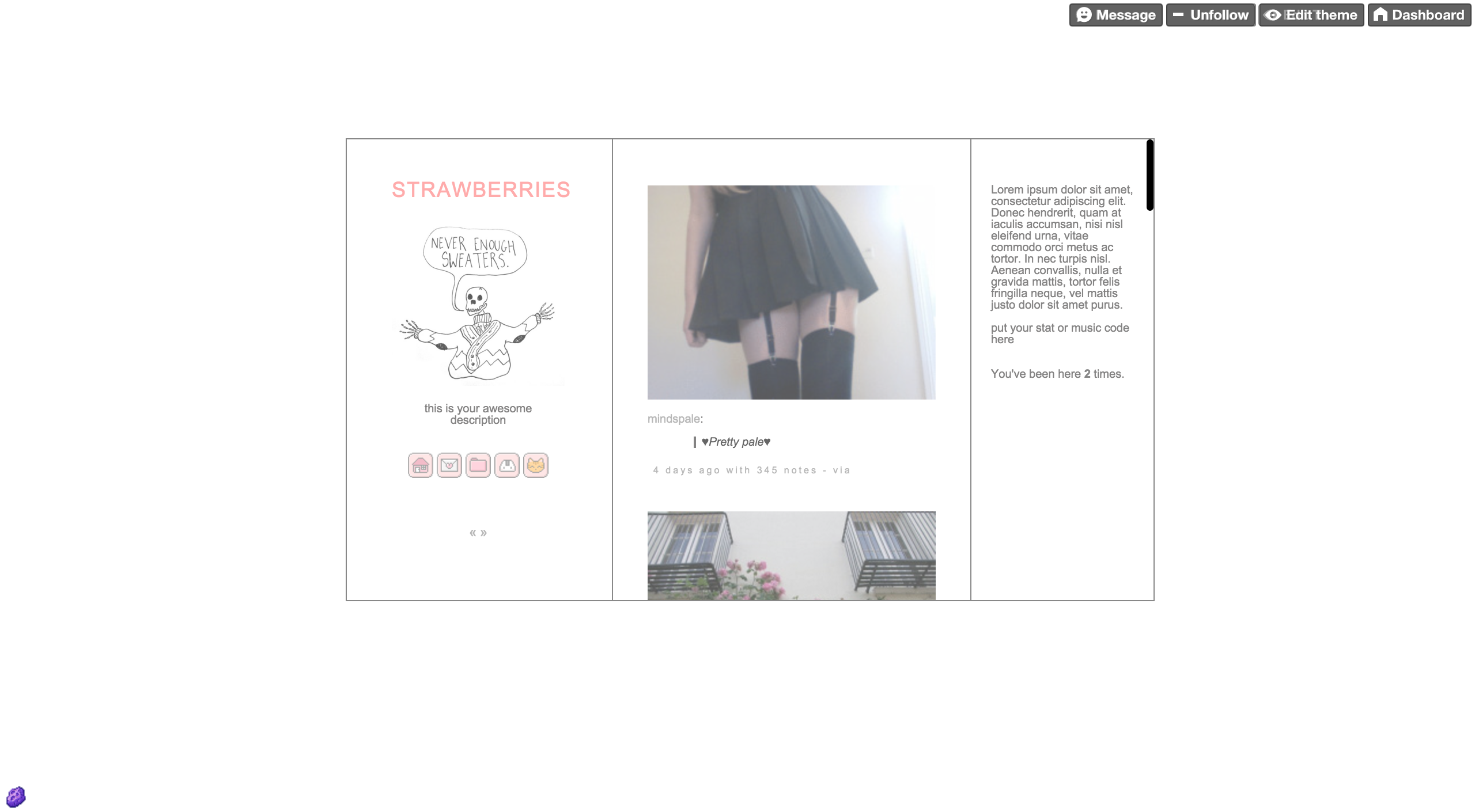 tumblr: 93 TUMBLR THEMES ONE COLUMN SIMPLE, ONE TUMBLR ...