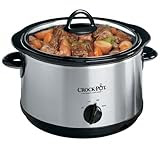 Crock-Pot SCR500SS 5-Quart Round Manual Slow Cooker, Stainless Steel