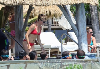 Charlize Theron Red Bikini Hawaii