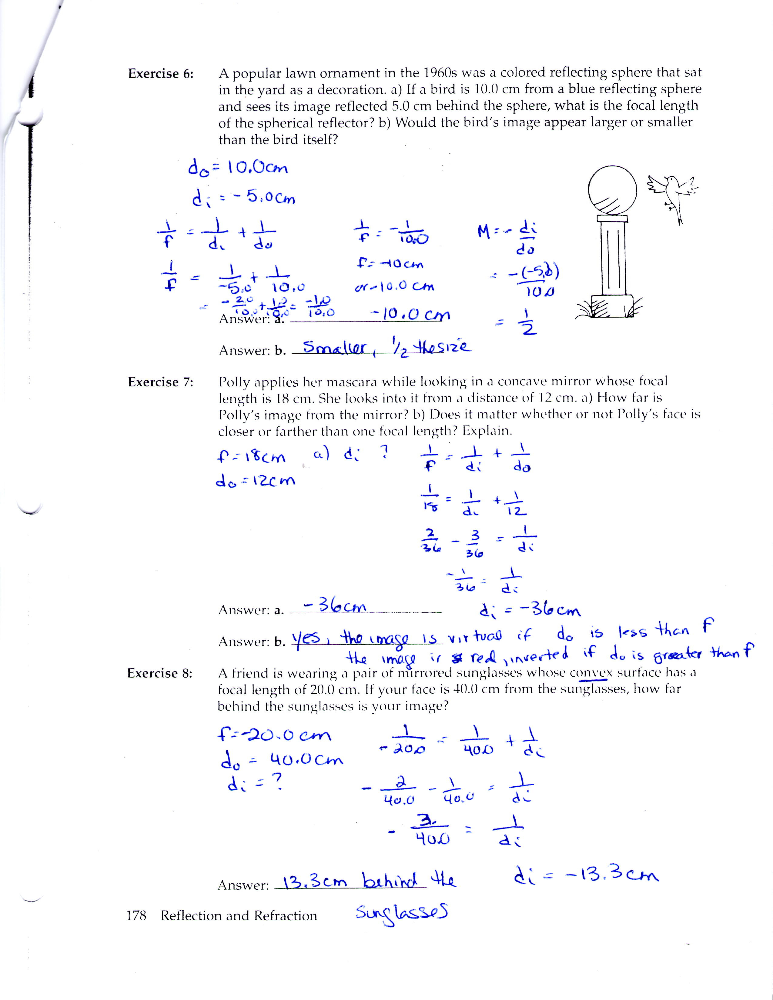 Mirror Equation Problems Worksheet With Answers Pdf ...