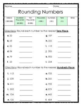  rounding maths worksheets