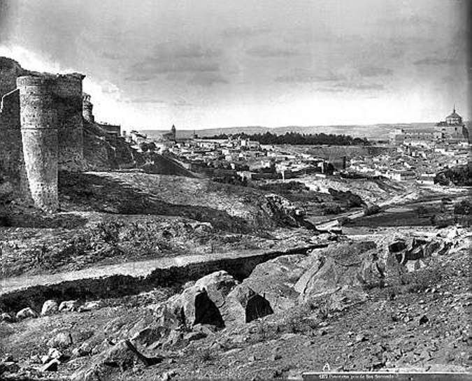 Castillo de San Servando hacia 1880. Fotografía de Levy
