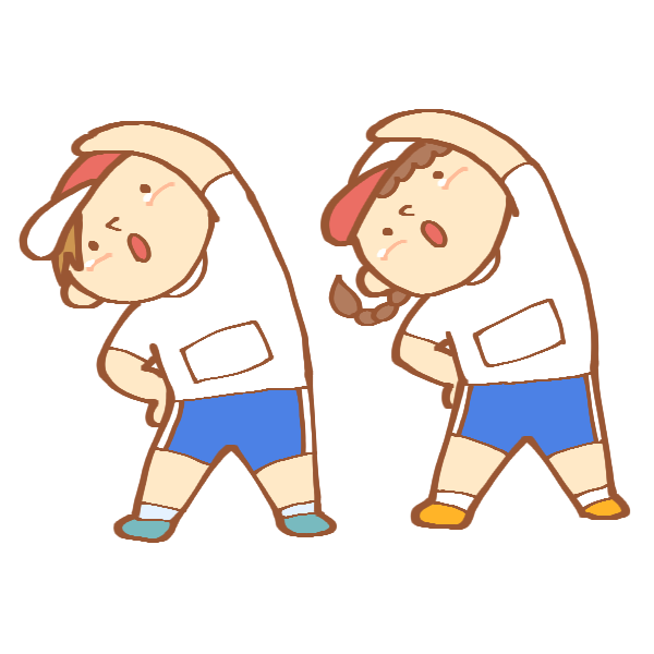 ラジオ体操をする男女のイラスト かわいいフリー素材が無料のイラストレイン