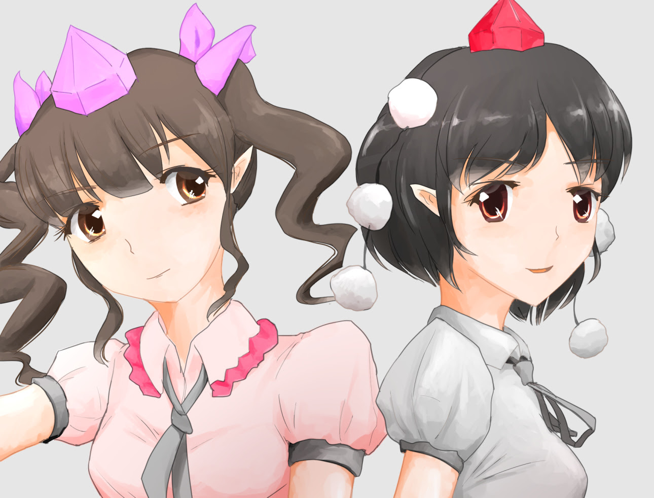 東方のイラストサイト Anotec 文ちゃんとはたてちゃん