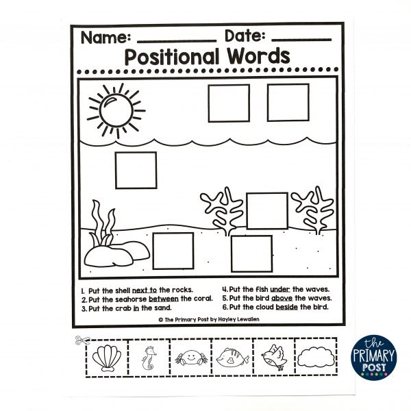 Positional Words FREEBIE - The Primary Post