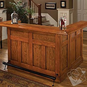 Classic Wrap Around Home Bar (Oak Finish)