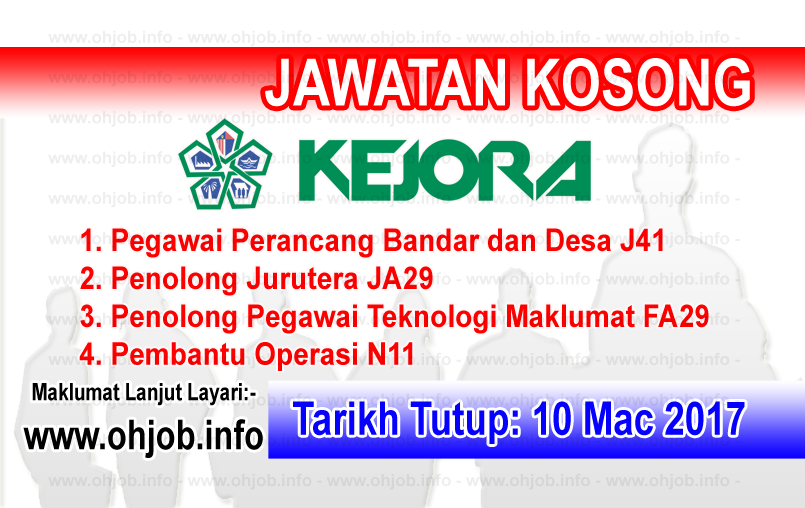 Jawatan Kerja Kosong KEJORA - Lembaga Kemajuan Johor Tenggara logo www.ohjob.info mac 2017