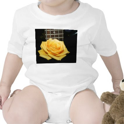 yellow rose five string bass music design photo baby creeper