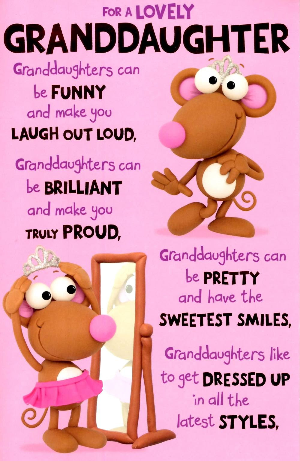 Cute Wonderful Granddaughter Birthday Greeting Card Preview