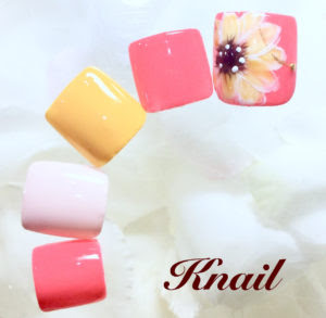 フット キャンペーン ビタミンカラーのひまわりネイル Knailのブログ