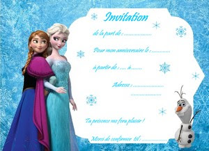 Carte Invitation Reine Des Neigesa Imprimer