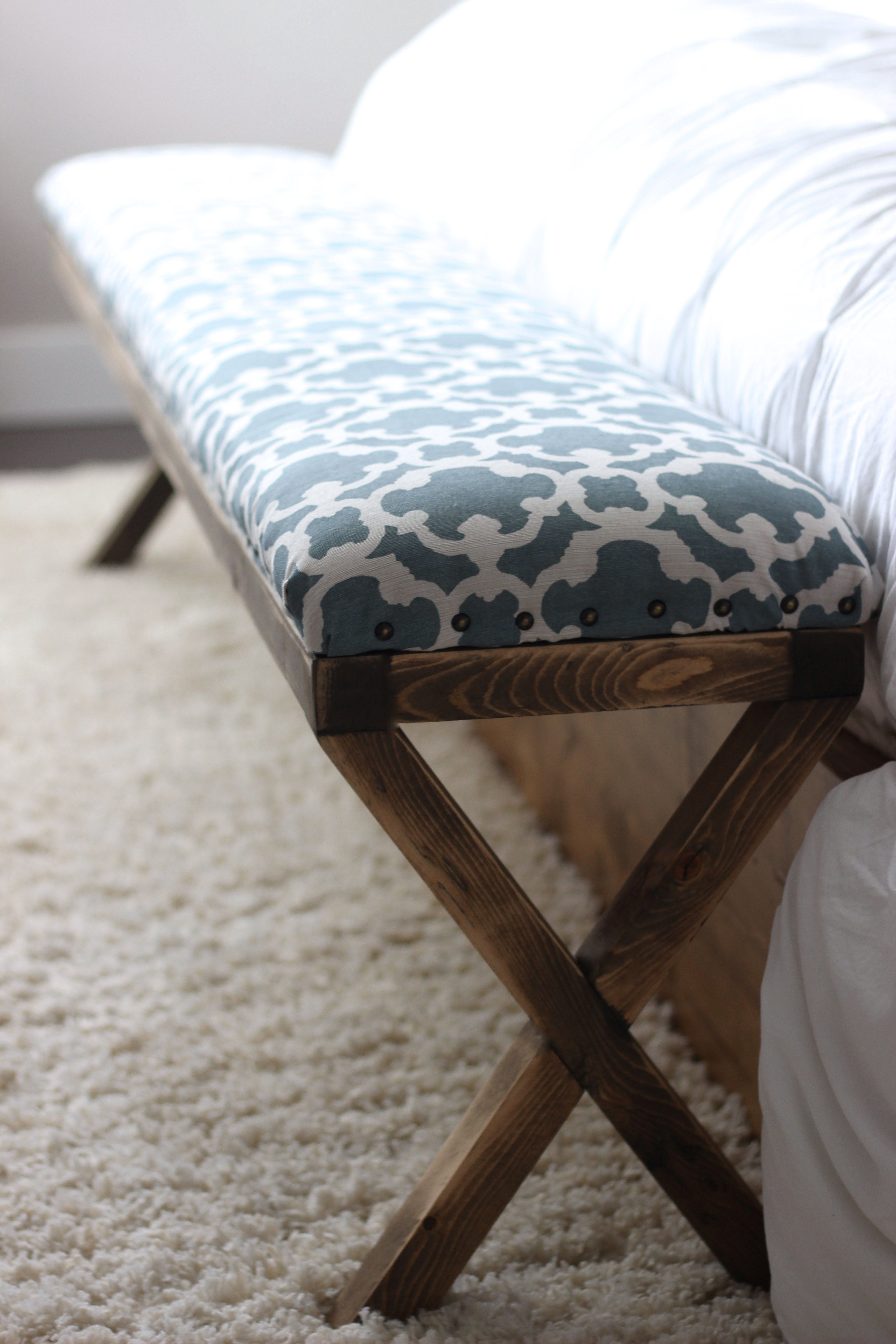 Ana White Super Easy DIY Upholstered X Bench - DIY Projects