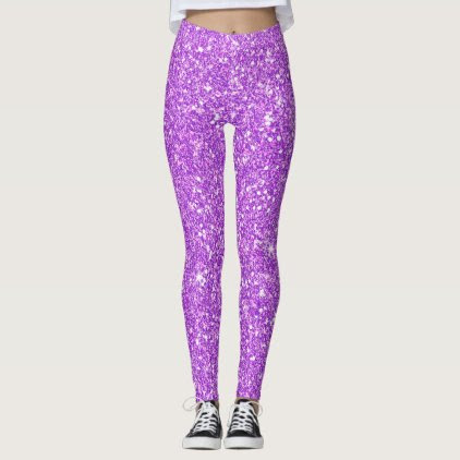 Purple Glitter Diamond Leggings