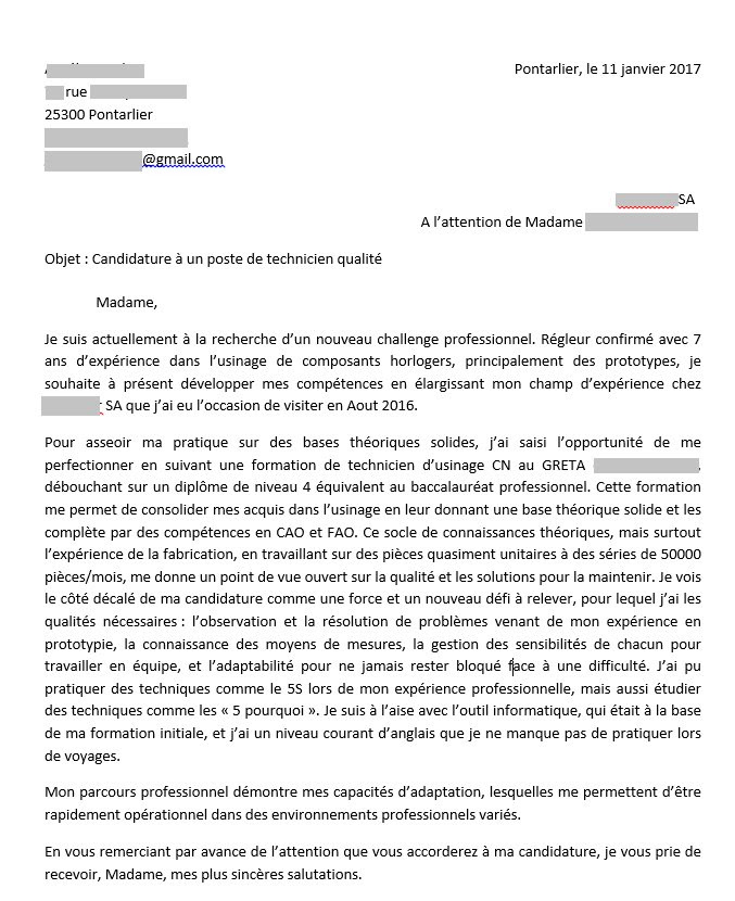 motivation ingenieur - Modele de lettre type