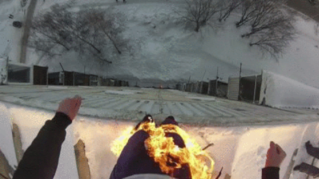This Guy Jumped Off a 10-Story Building While on Fire Because Why Not