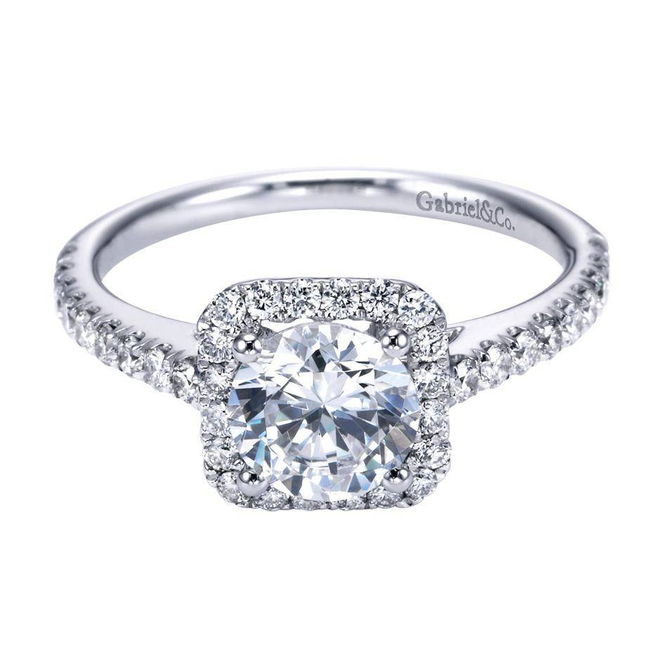 Gabriel & Co. Engagement Rings Square Halo Diamond 14k ...