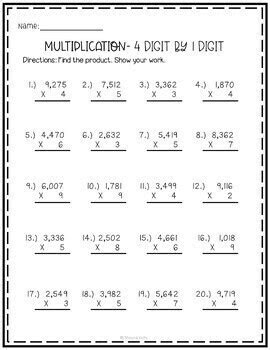 Grab lots of free 4th grade number centers here! multiplication and division worksheets 4th grade by shayna vohs
