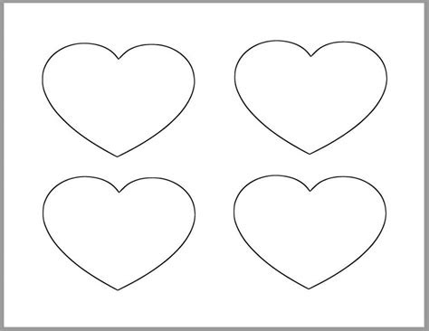  4 inch heart template heart instant download valentines etsy