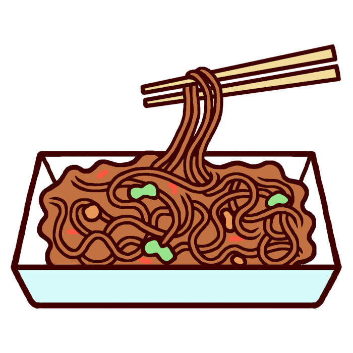 焼きそば カラー 屋台 出店メニューの無料イラスト バザー 園の行事 保育素材