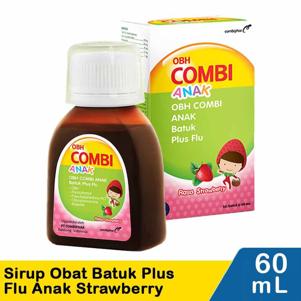 Obh Combi Sirup Obat Batuk Plus Flu Anak Strawberry Btl  Obh Combi Sirup Obat Batuk Plus Flu Anak Strawberry Btl