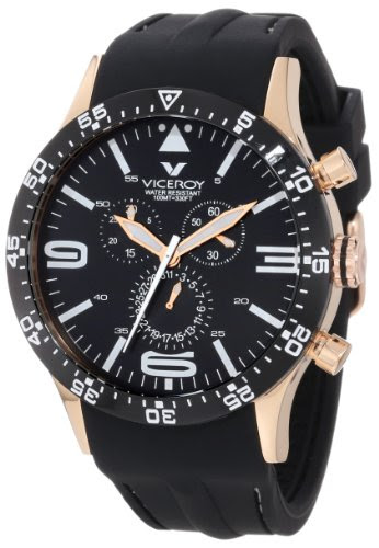 Best Review for Viceroy Fun Colors Collection Unisex Crono Watch 432047-99 With Rubber Strap Rose Gold Pvd Case