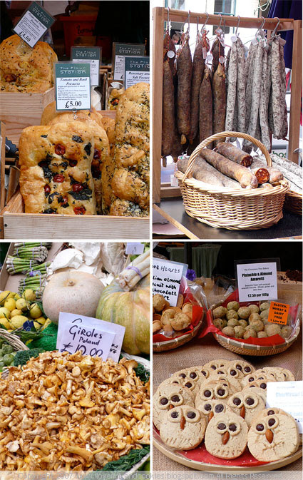 Focaccia, Sausages, Mushrooms, Shortbread owls