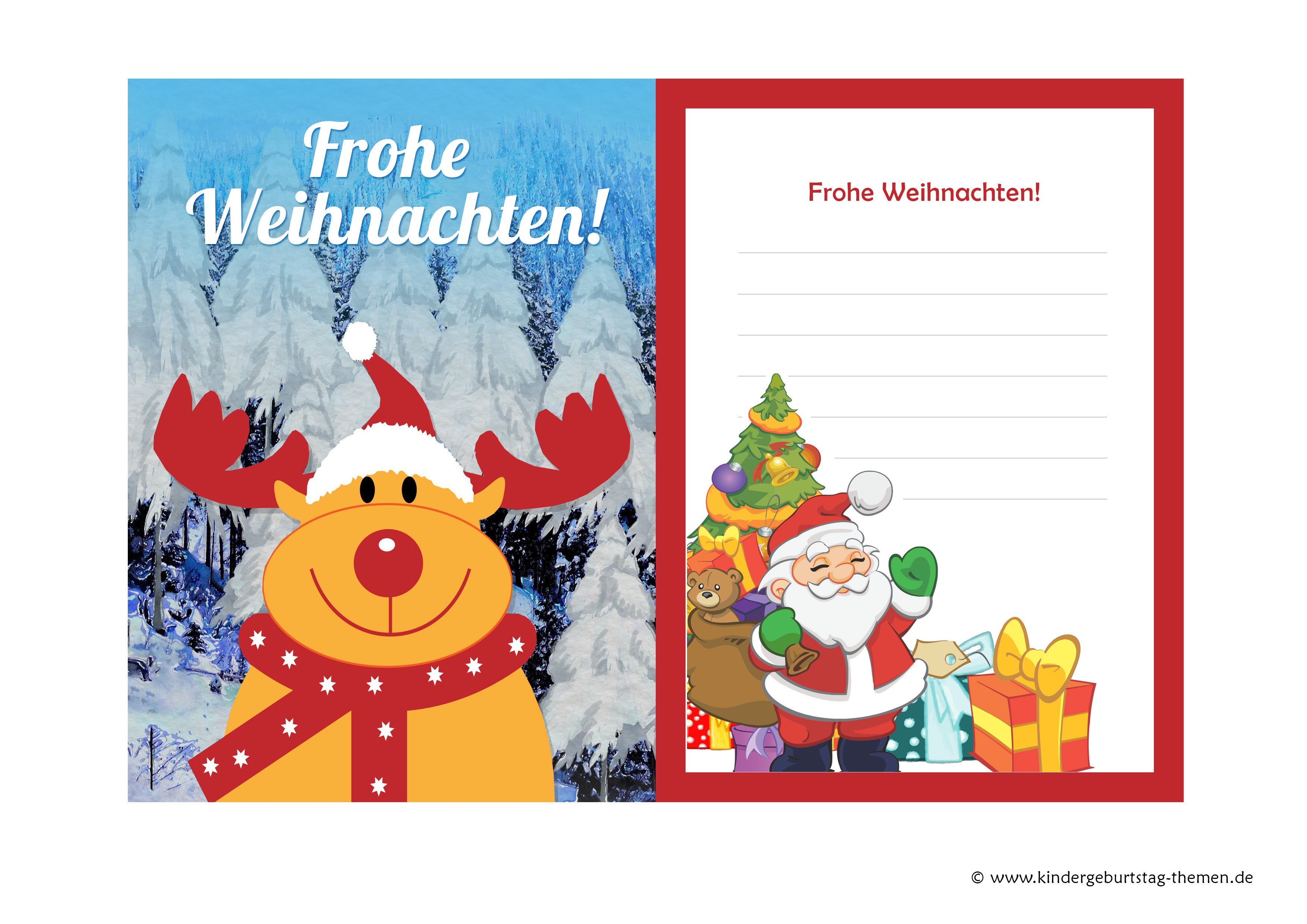 Weihnachtskarten basteln mit Kindern: kostenlose Vorlagen ...