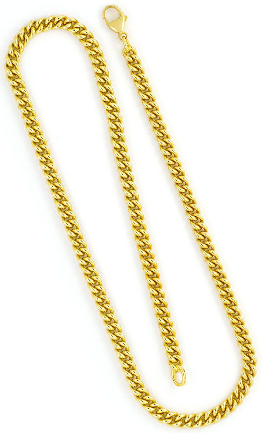 Foto 3, MASSIVE RUNDPANZER KETTE GOLDKETTE MASSIV GELB-GOLD 14K, K2367