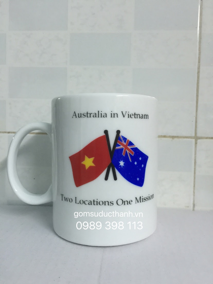 Cốc in cờ Australia và Việt Nam