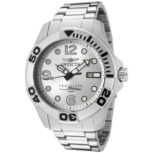 Invicta Men's 0444 Pro Diver Silver Dial Stainless Steel Swiss Quartz Watch