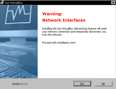 continuing with the installation will temporarily disconnect you from your network 