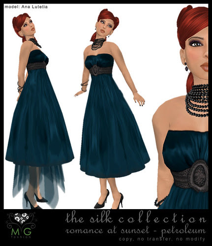 [MG fashion] The Silk Collection - Romance at sunset (petroleum)