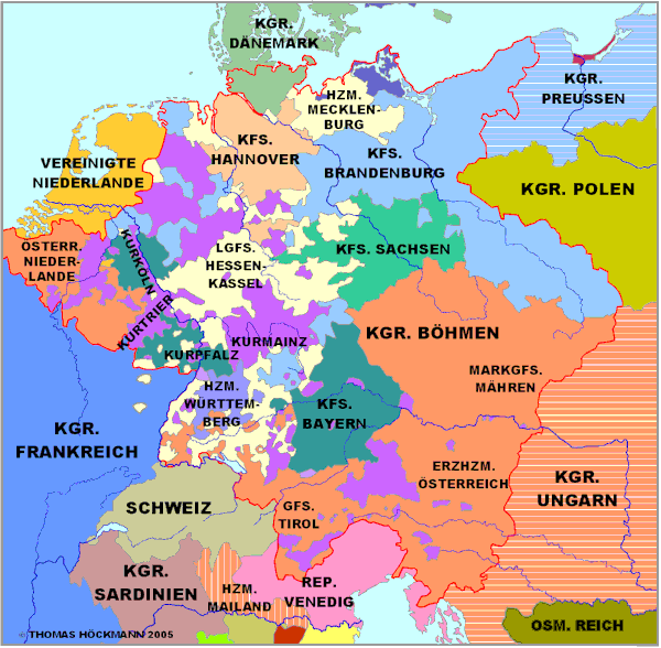 deutschlandkarte um 1800 Deutschland 1789