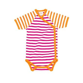 giggle Better Basics Stripe Lap Shoulder Baby Body (Organic Cotton)