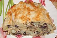 пирог из лаваша с куриными желудками