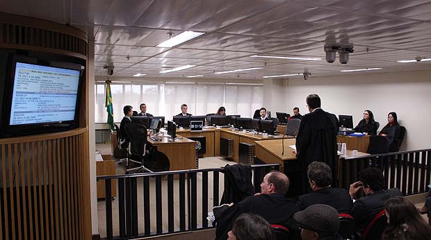 Oitava turma do TRF-4 em sessão de julgamento de recursos da operação Lava Jato